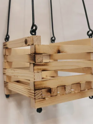 Cachepot Madeira 15cm cesto suspenso para orquídeas epífitas
