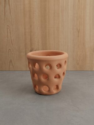 Vaso de Barro 15cm furado e artesanal em terracota para cultivo de orquídeas